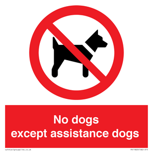 No dogs except assistance dogs